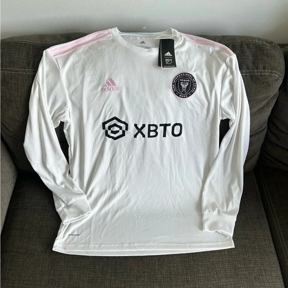 Adidas Authentic Inter Miami CF Lionel Messi #10 White Long Sleeve Jersey Mens L - Picture 2 of 6